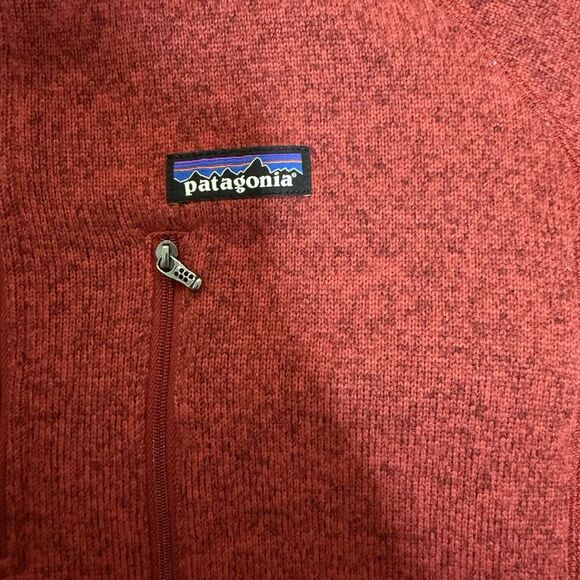 Patagonia Better Sweater Mens Medium Red Quarter Zip Hiking Fleece - Picture 6 of 7
